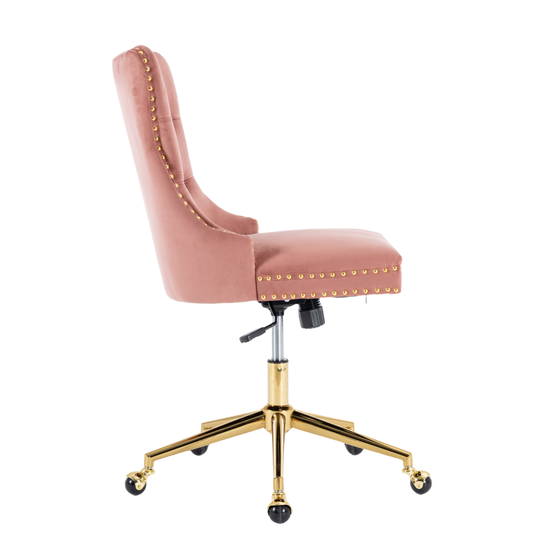 Velvet Home Office Chair- Pink