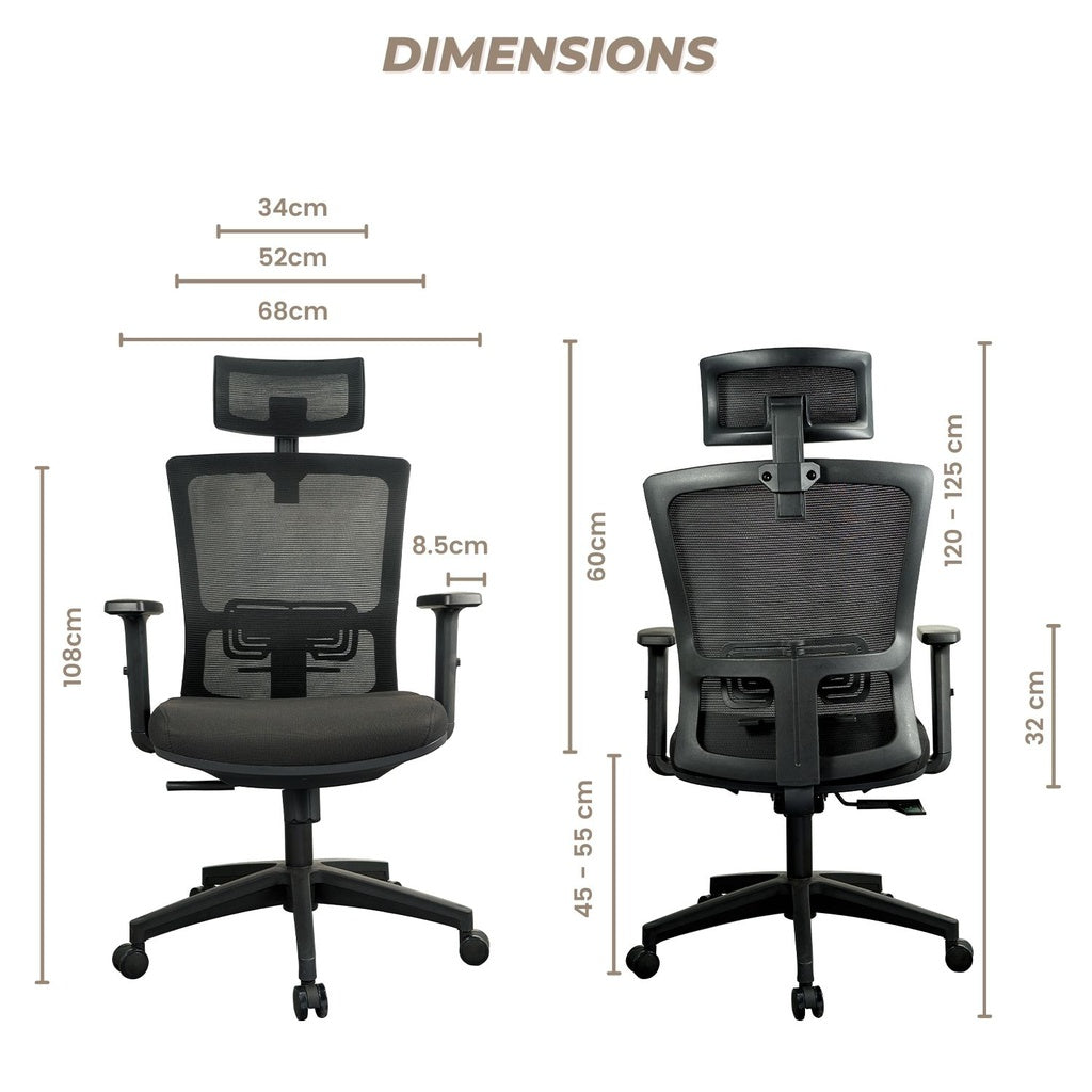 EKKIO Zorae - Office Chair (Black)