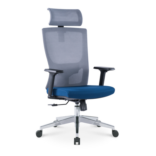 EKKIO Ava - Office Chair (Grey & Blue)