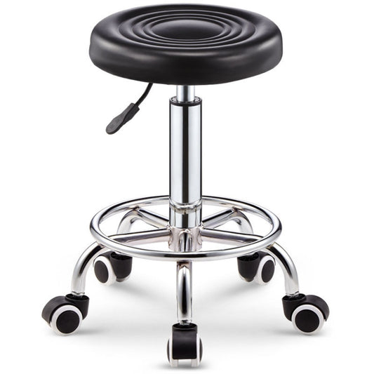 EKKIO Round Salon Stool with Adjustable Height (Black)