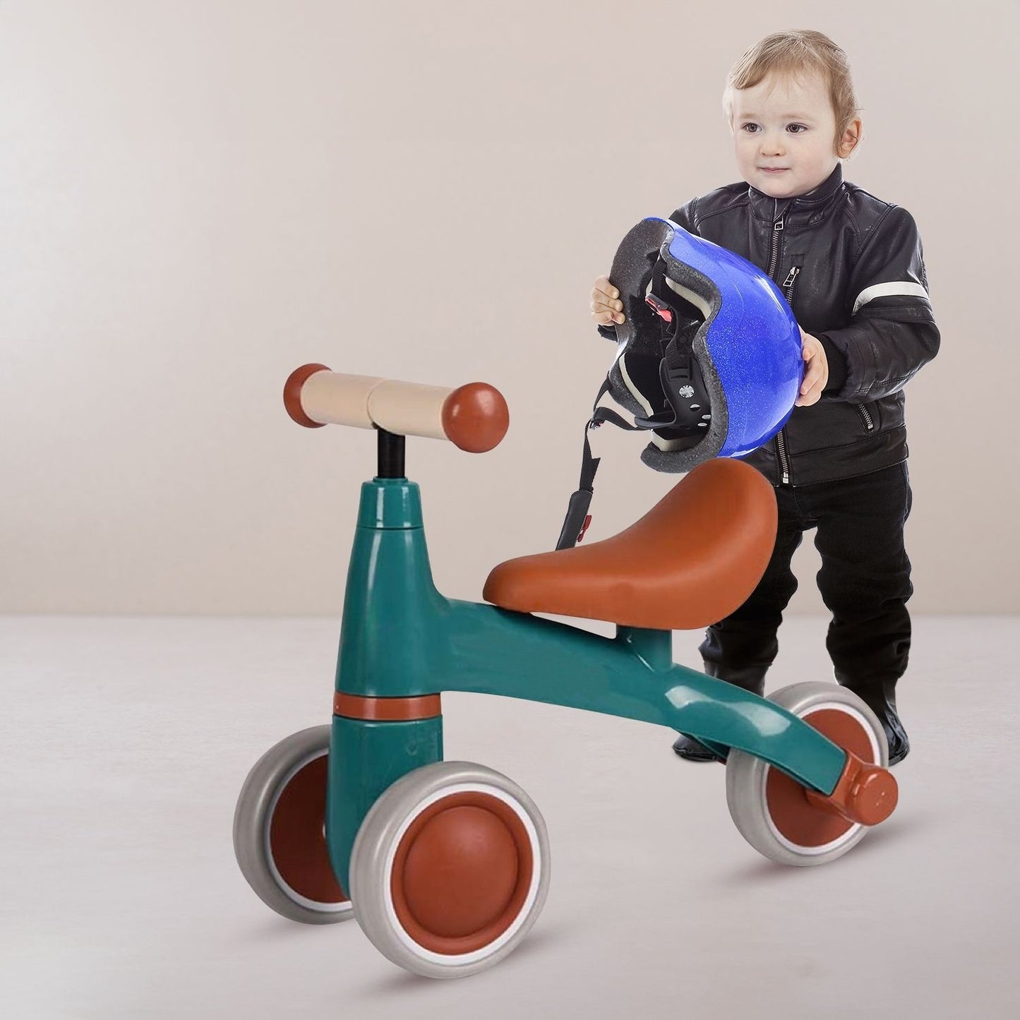 3-Wheel Baby Balance Bike – Green Toddler Ride