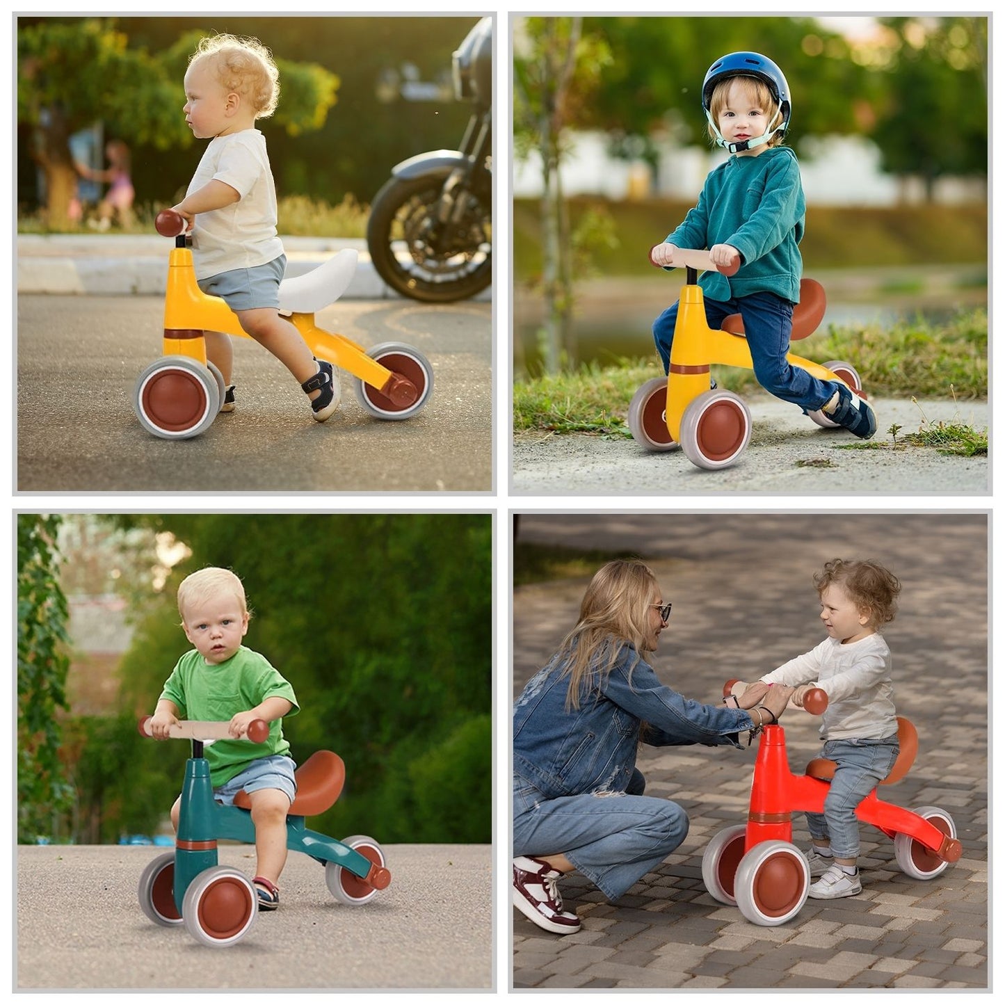 3-Wheel Baby Balance Bike – Green Toddler Ride