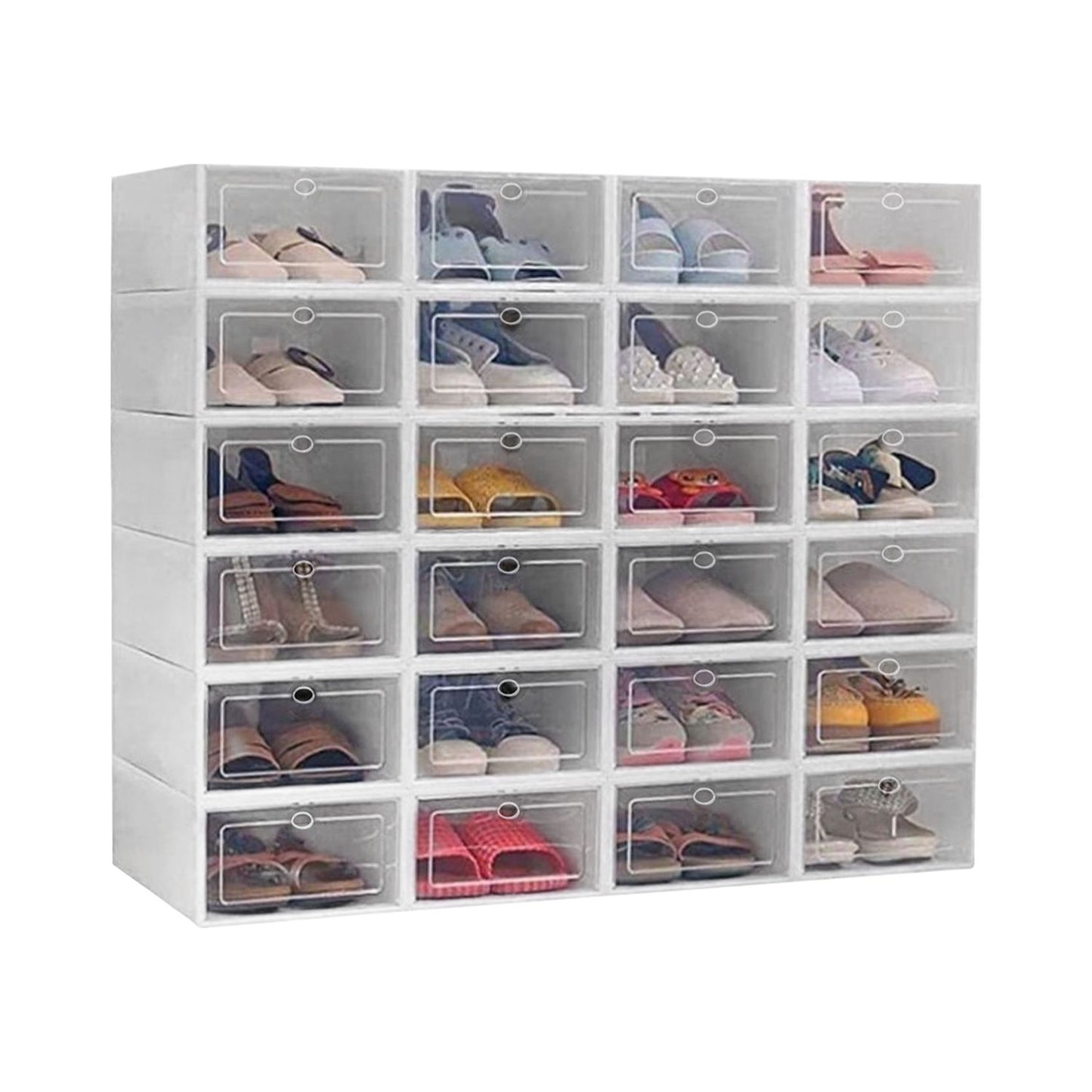 GOMINIMO Plastic Shoe Box 24 pcs (White)