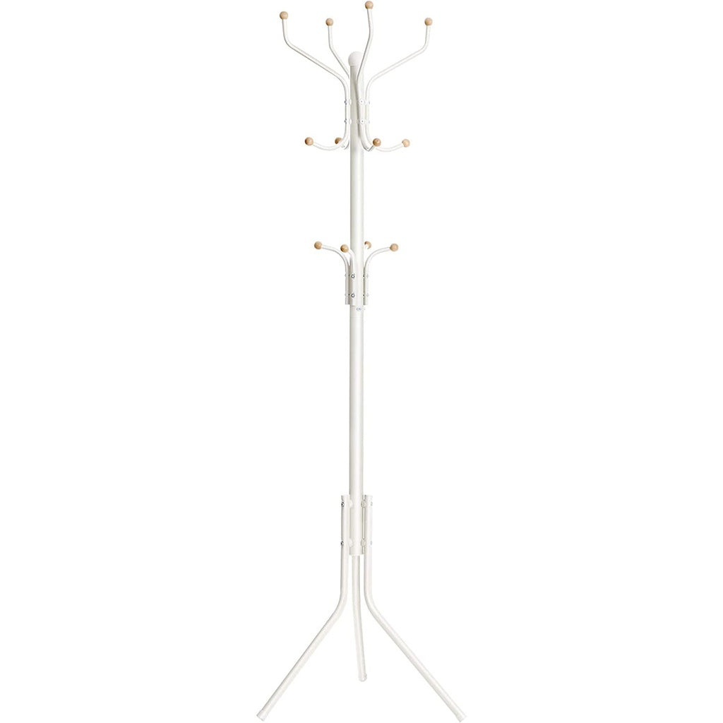 SONGMICS Metal Coat Rack 182 cm Tall Hall Tree White