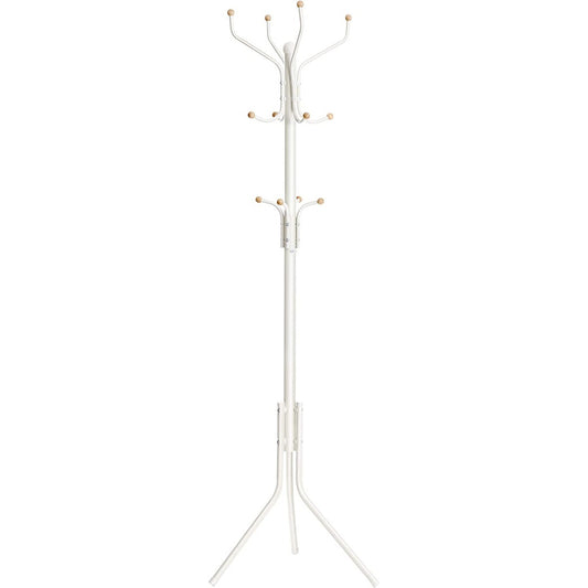 SONGMICS Metal Coat Rack 182 cm Tall Hall Tree White