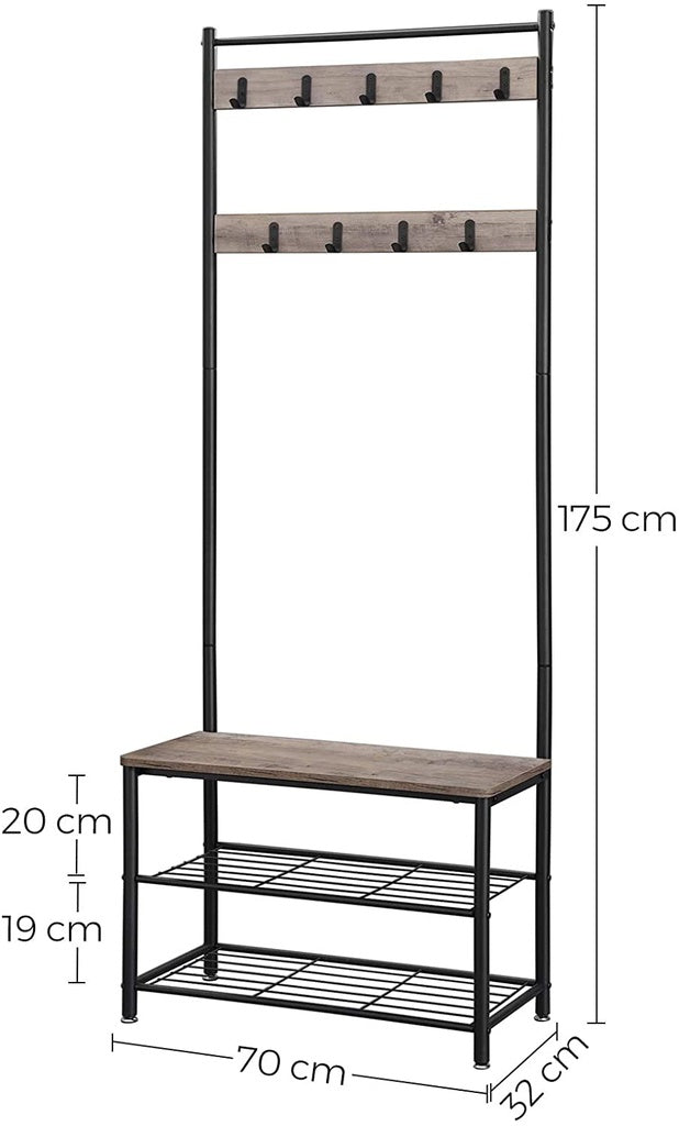 VASAGLE Coat Rack Stand 175cm Greige