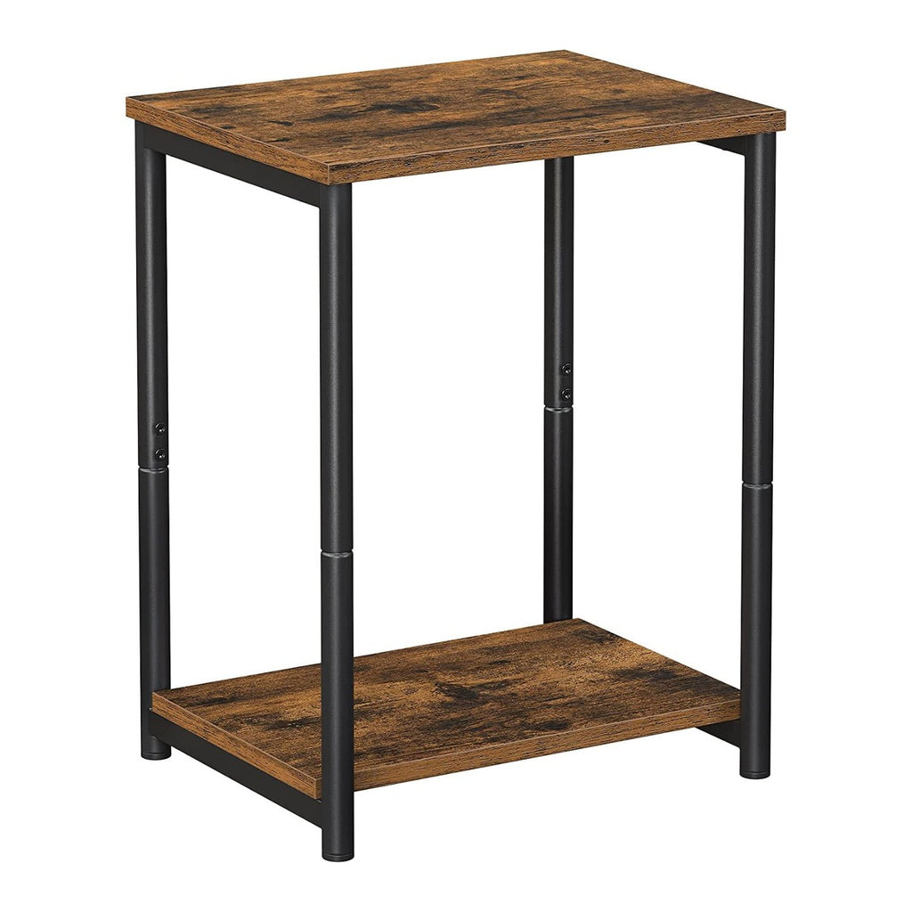 VASAGLE Side Table Vintage Brown with Storage Shelf