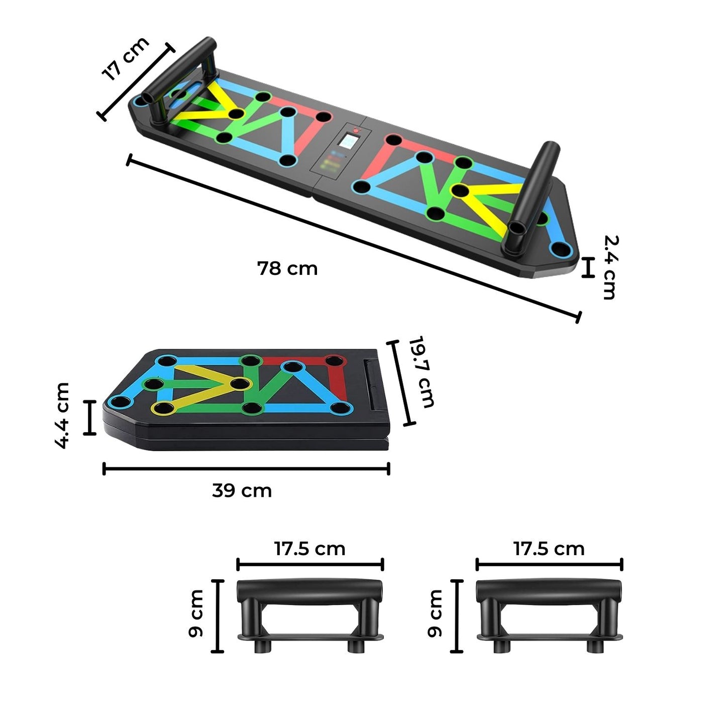 VERPEAK 13 in 1 Foldable Push Up Board (Black)