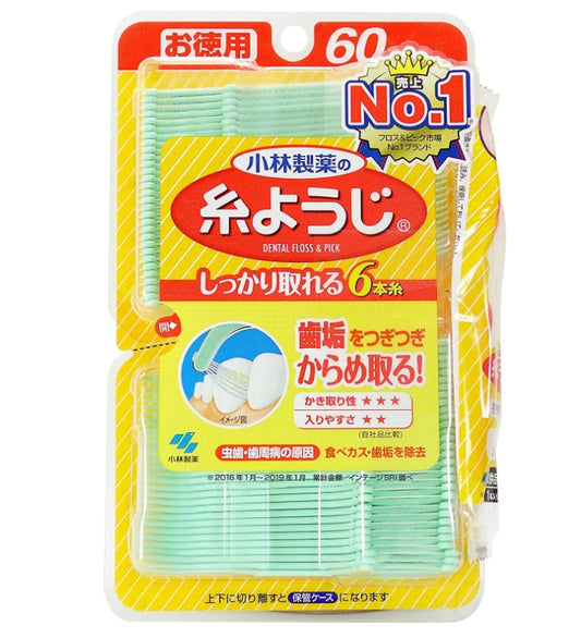 [6-PACK] KOBAYASHI Japan Adult Dental Floss Holders 60 Holders