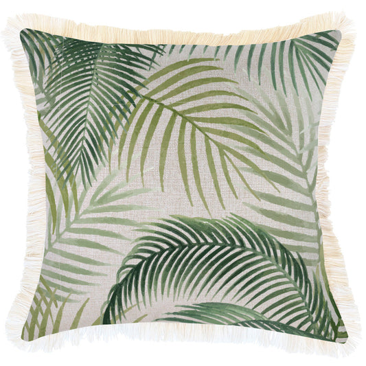 Cushion Cover-Coastal Fringe-Seminyak Green-45cm x 45cm