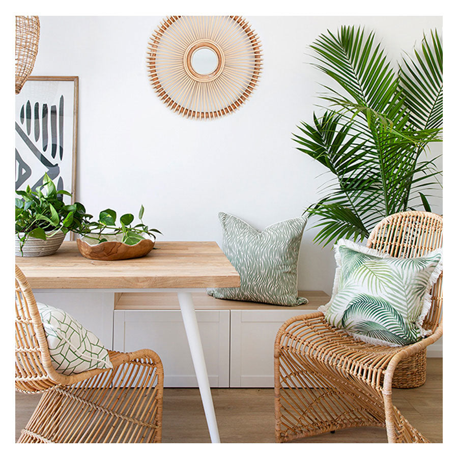 Cushion Cover-Coastal Fringe-Seminyak Green-45cm x 45cm