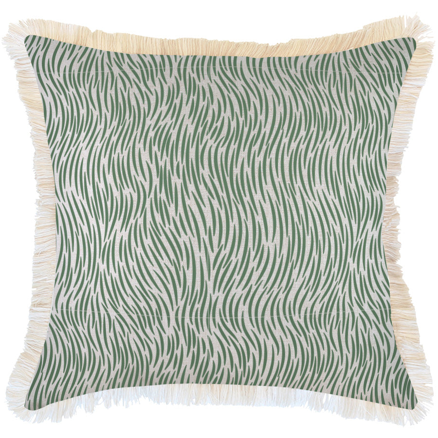 Cushion Cover-Coastal Fringe-Wild Green-60cm x 60cm