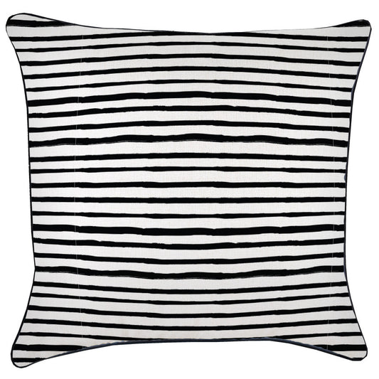 Cushion Cover-With Black Piping-Paint Stripes-60cm x 60cm