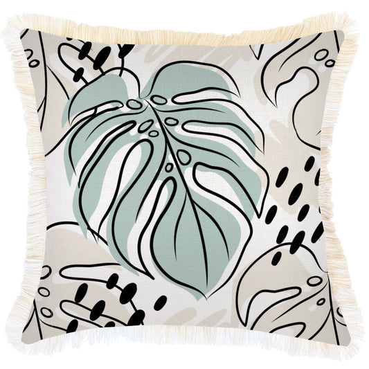 Cushion Cover-Coastal Fringe-Rainforest Seafoam-45cm x 45cm