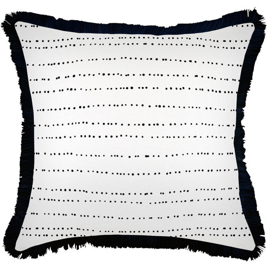 Cushion Cover-Coastal Fringe Black-Journey Black-60cm x 60cm