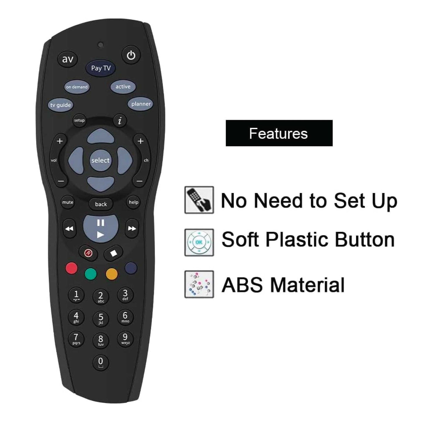 2x PayTV Remote Control Compatible with Foxtel MYSTAR SKY NEW ZEALAND - Black