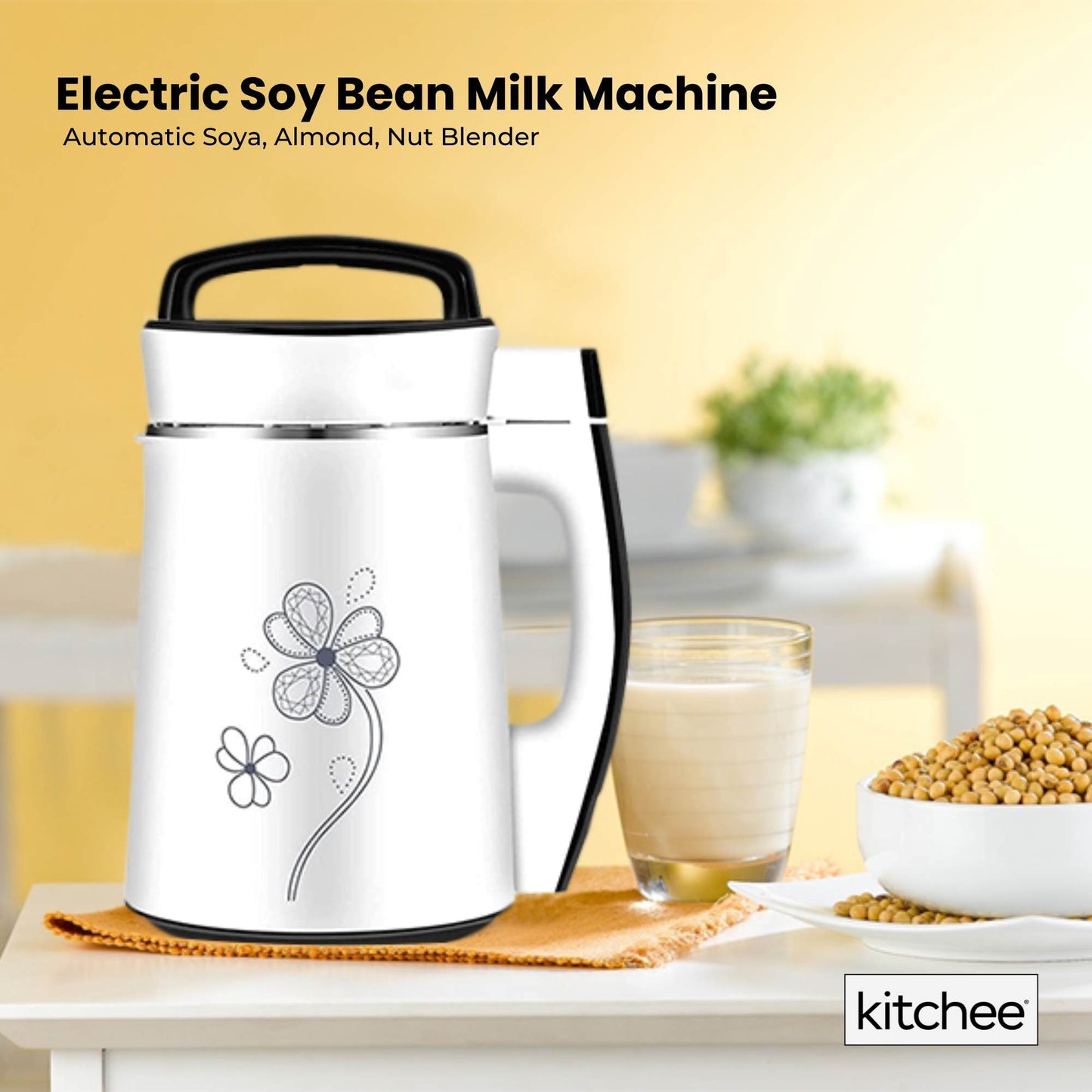 Electric Soy Bean Milk Maker Machine - Automatic Soya Almond Nut Blender