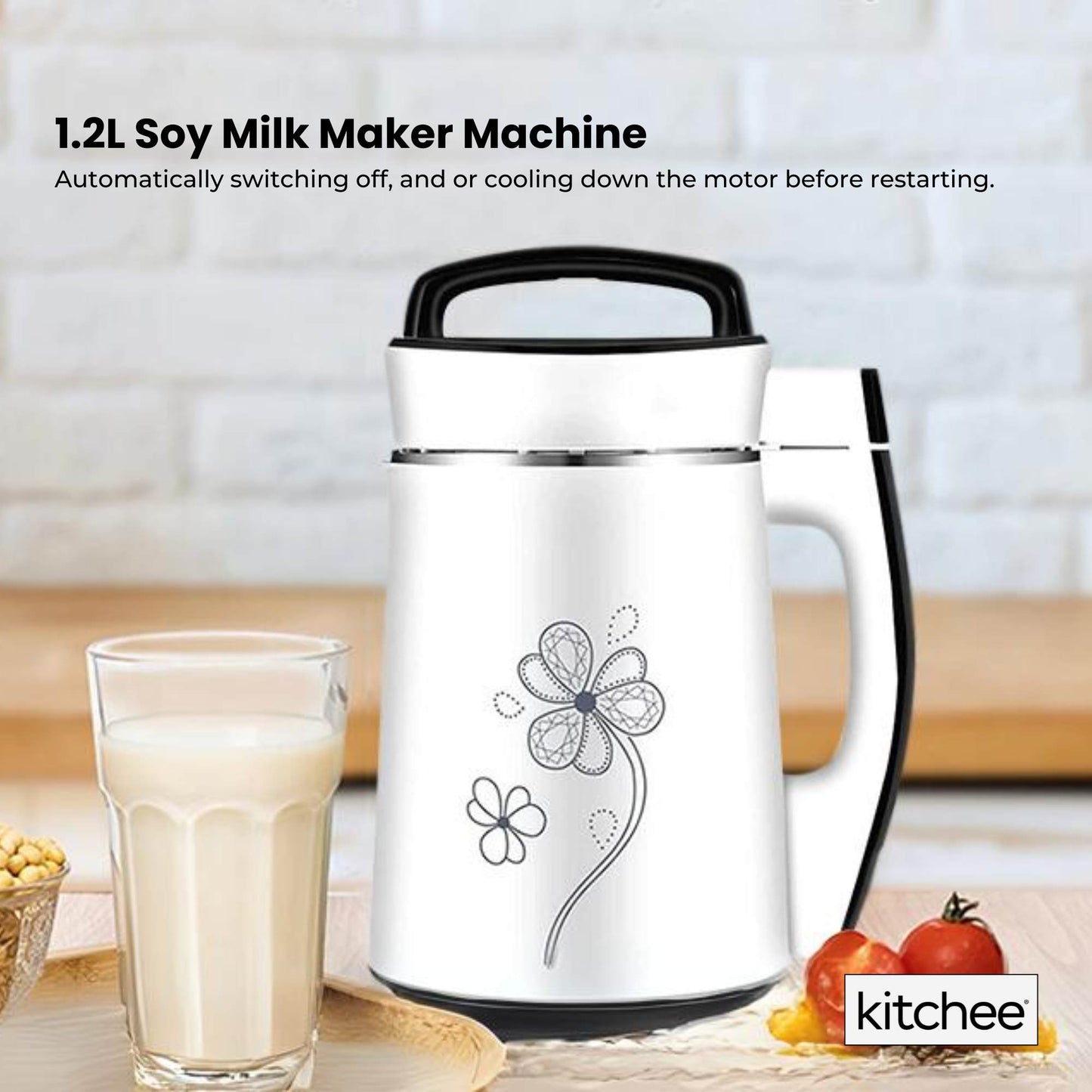 Electric Soy Bean Milk Maker Machine - Automatic Soya Almond Nut Blender