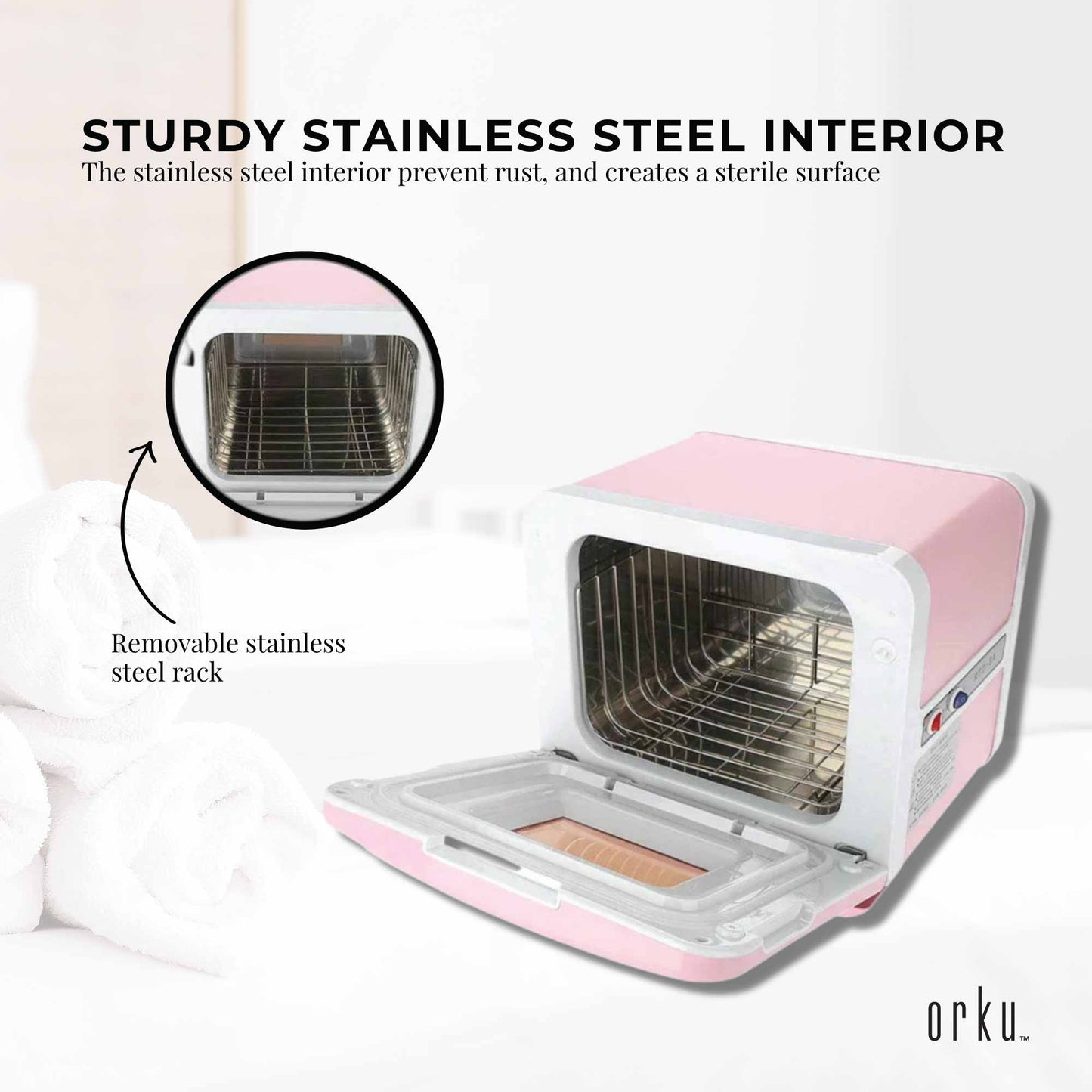 8L Pink Electric Towel Warmer UV Steriliser Cabinet Small Hot Heater Sanitiser