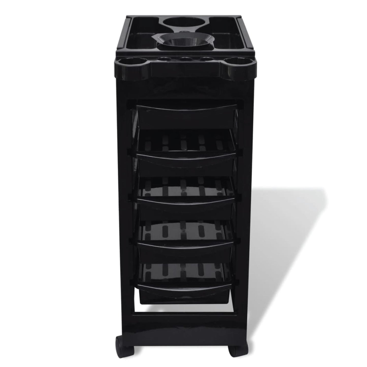 6 Tier Hairdressing Trolley Black 82x49x32cm Salon Hair Colouring Rolling Cart