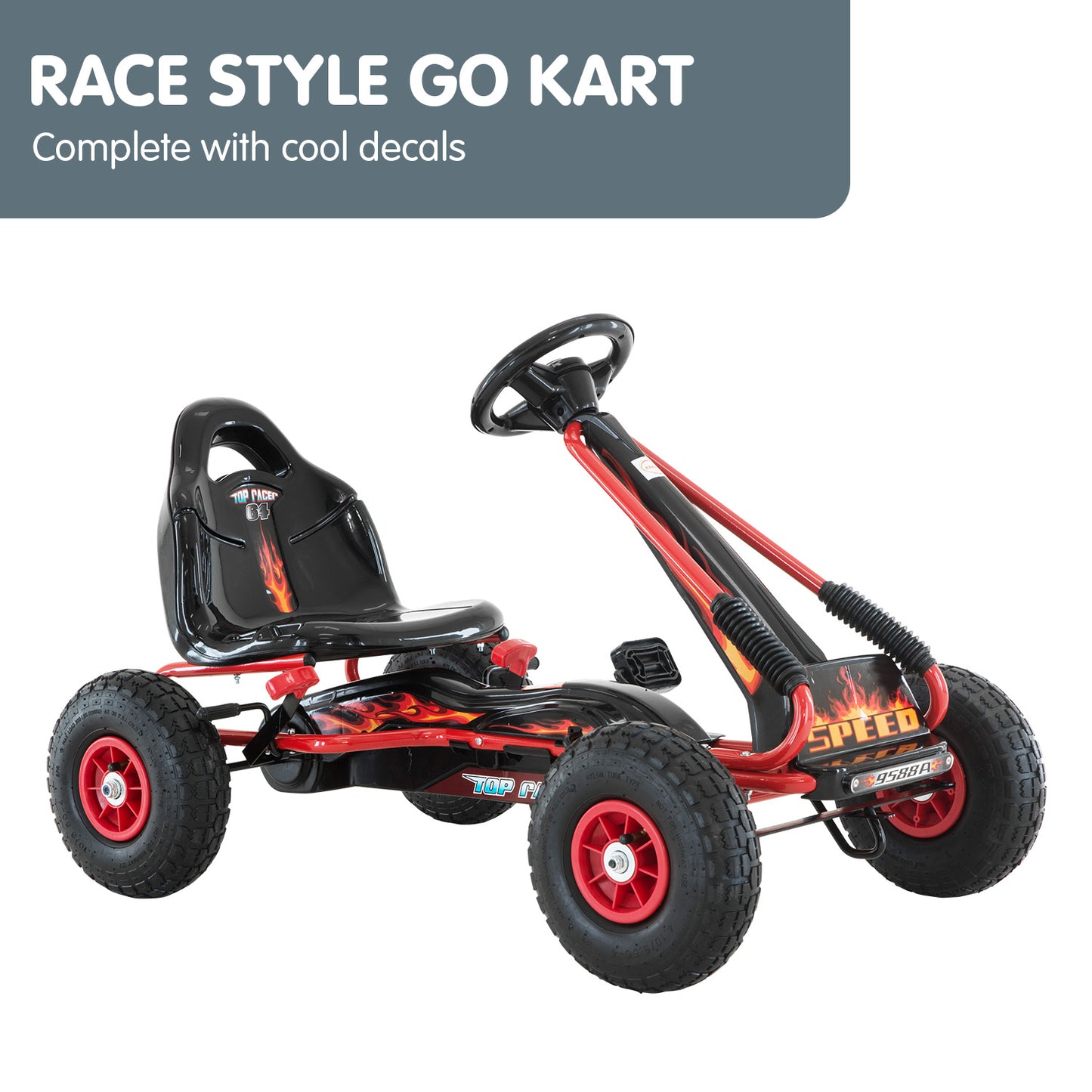 Kahuna G95 Kids Ride On Pedal-Powered Go Kart  - Red