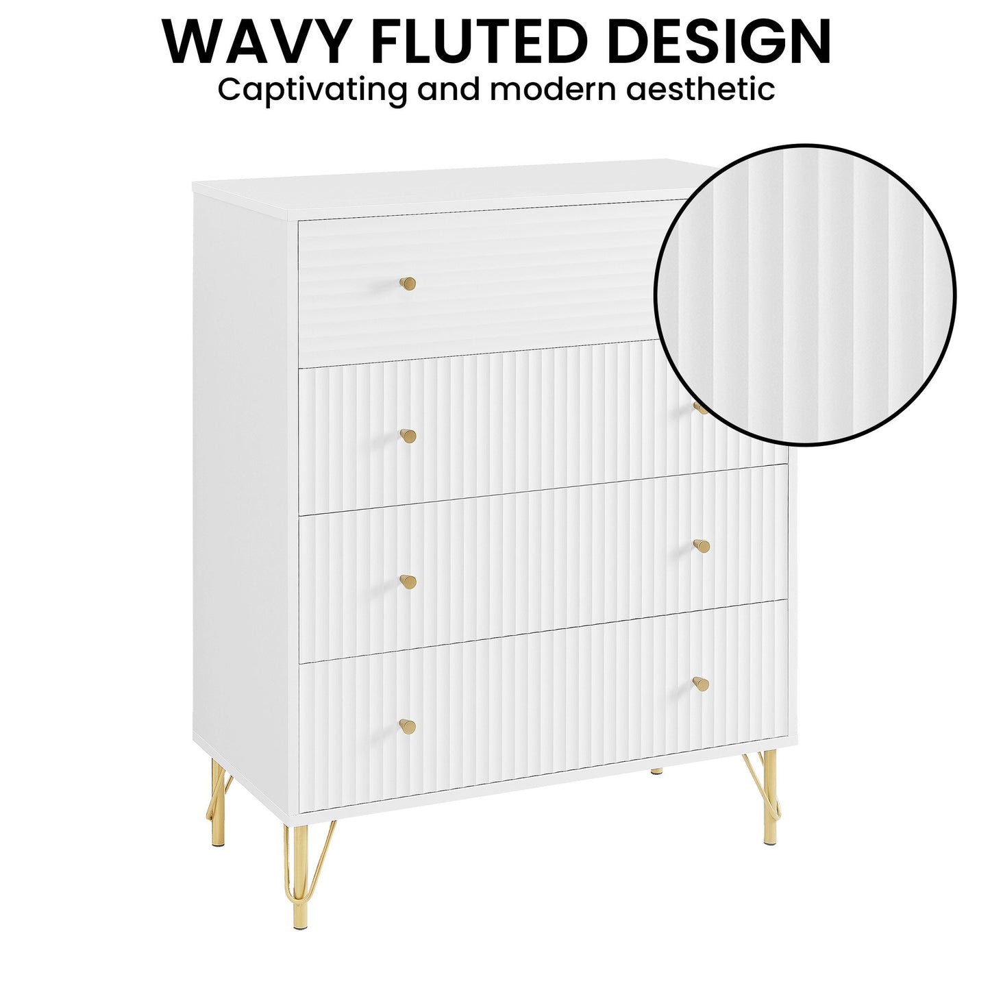 Sarantino Rocco Chest Of Drawers - White