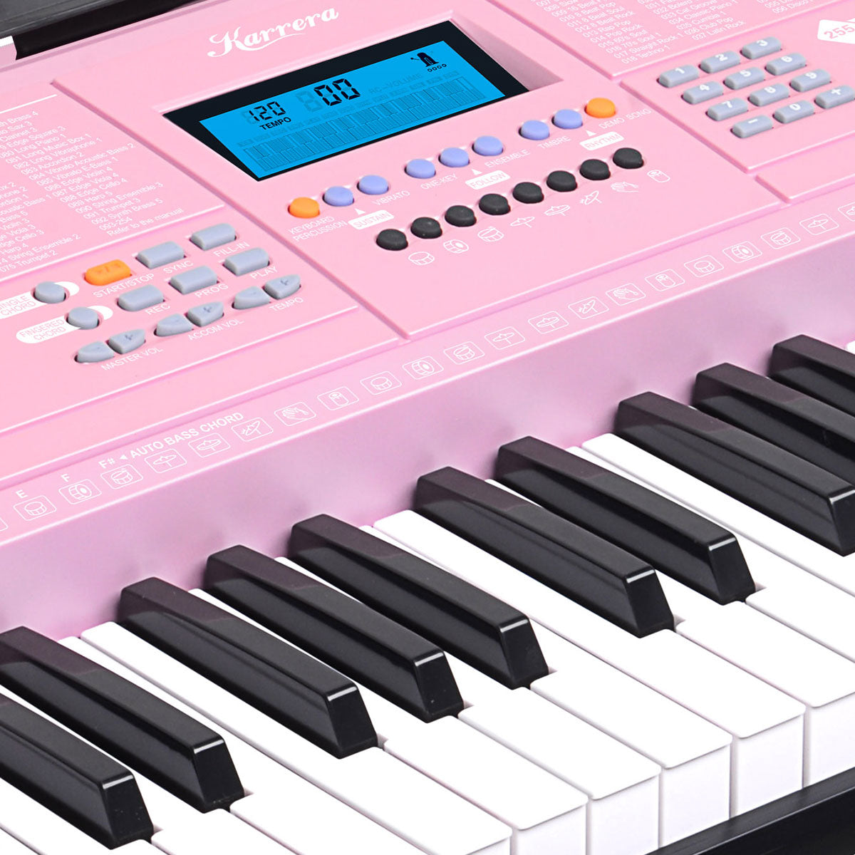 Karrera 61 Keys Electronic Keyboard Piano Music with Stand - Pink