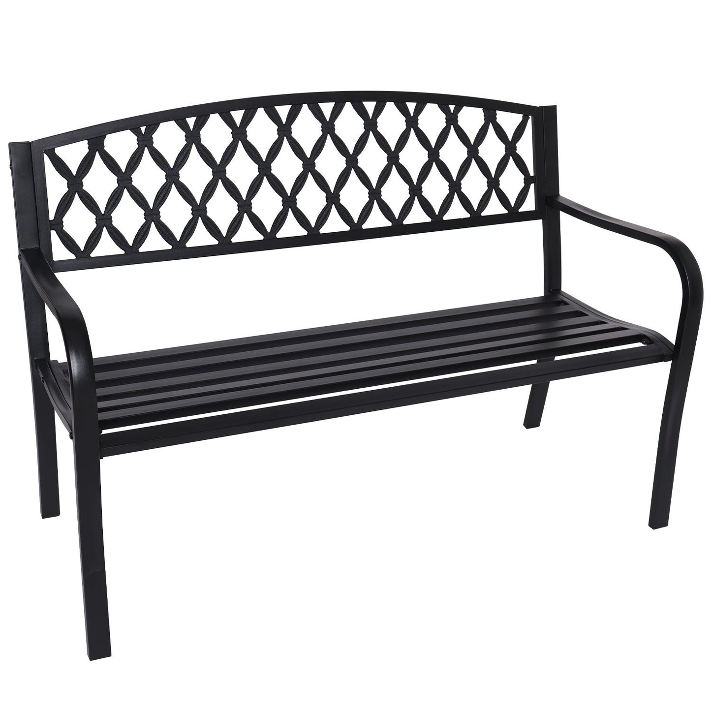 Wallaroo Steel Outdoor Garden Bench - Diamond