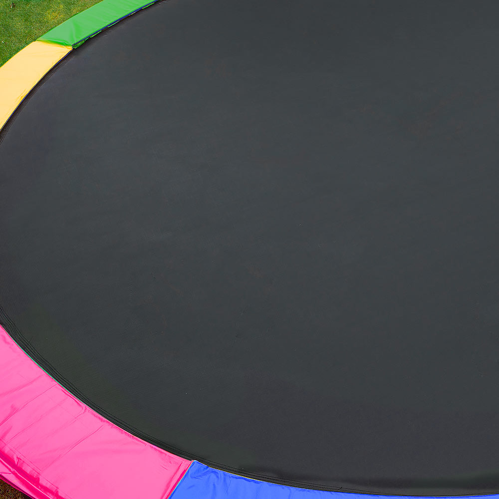 Kahuna 12ft Outdoor Trampoline Kids Children With Safety Enclosure Pad Mat Ladder Basketball Hoop Set - Rainbow