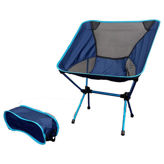 Ultralight Aluminum Alloy Folding Camping Camp Chair Outdoor Hiking Patio Backpacking Full Blue