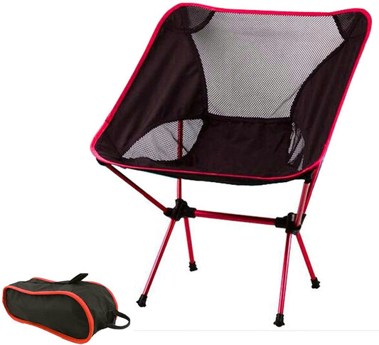 Ultralight Aluminum Alloy Folding Camping Camp Chair Outdoor Hiking Patio Backpacking Red