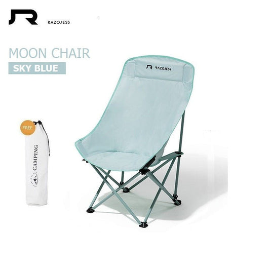 RAZOJESS Enlarged Moon Chair for Outdoor Camping Fishing Picnic Sky Blue