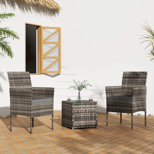 2 Seater PE Rattan Outdoor Furniture Chat Set- Mixed Grey