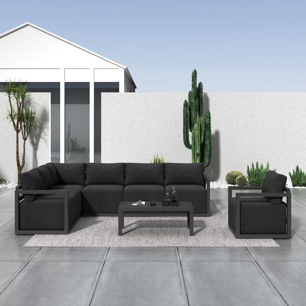 Alfresco 7-Seat Garden Lounge Set – Charcoal Grey