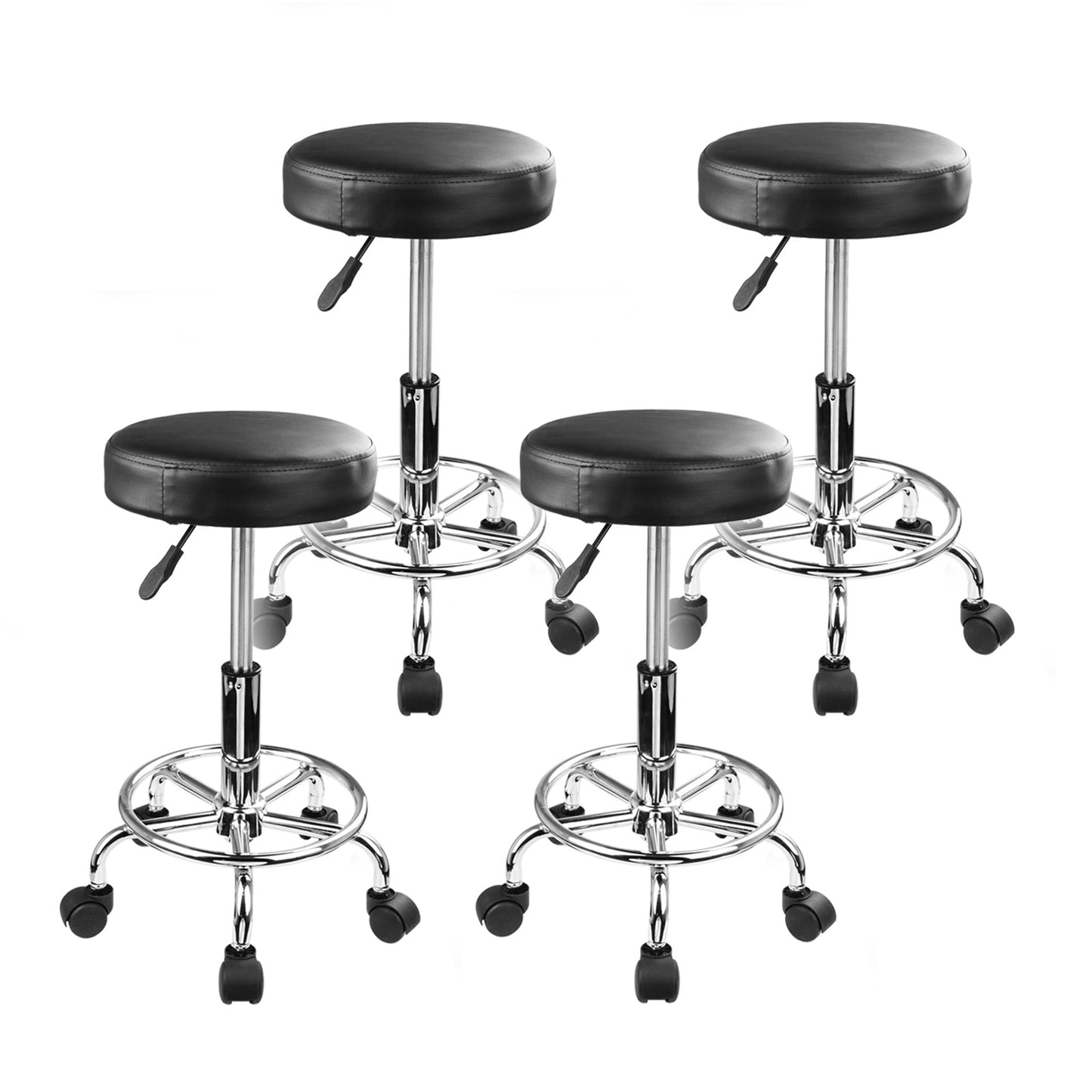 4X Swivel Salon Barber Stool Chair Round Type BLACK