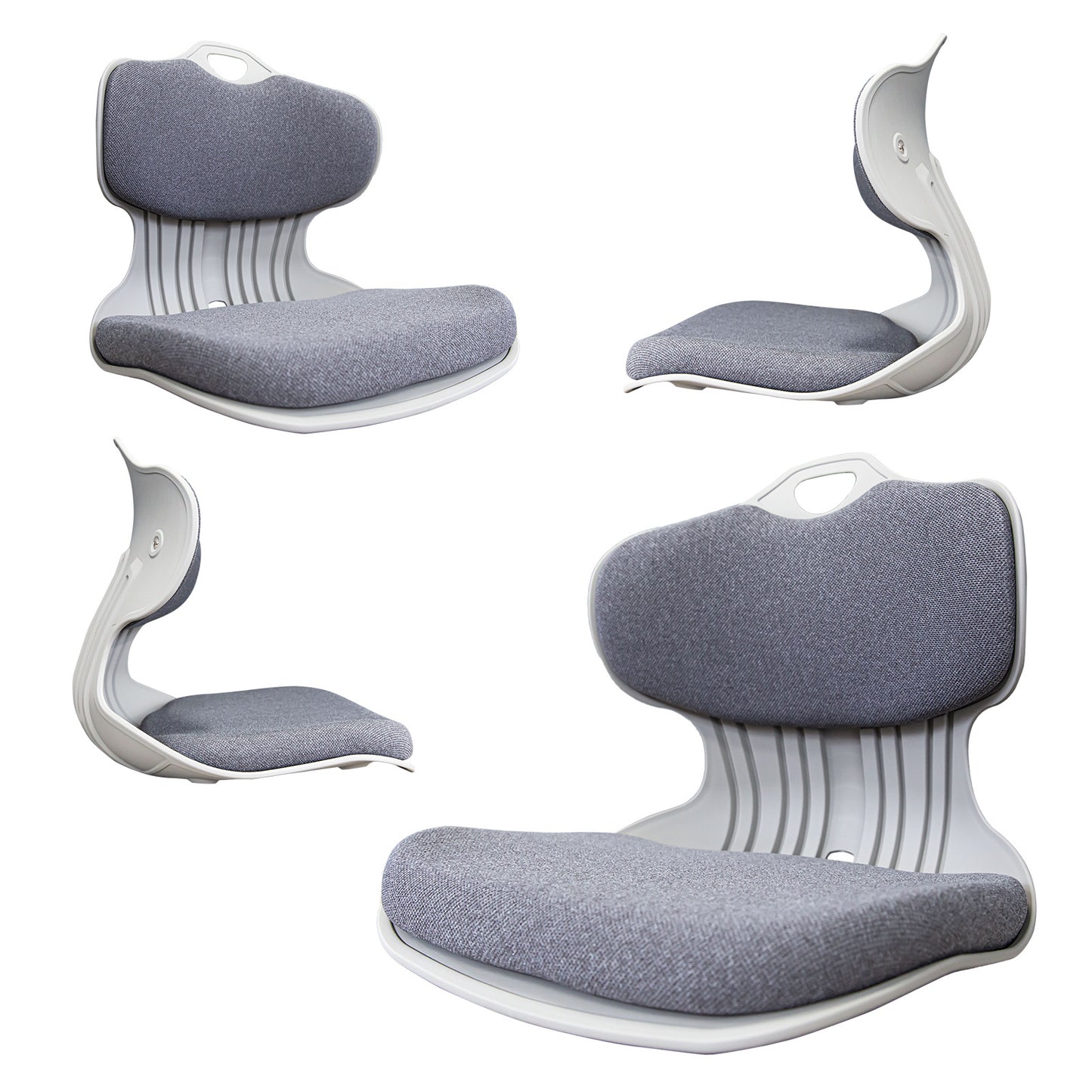 4X Slender Chair Posture Correction Seat Floor Lounge Padded Stackable GREY