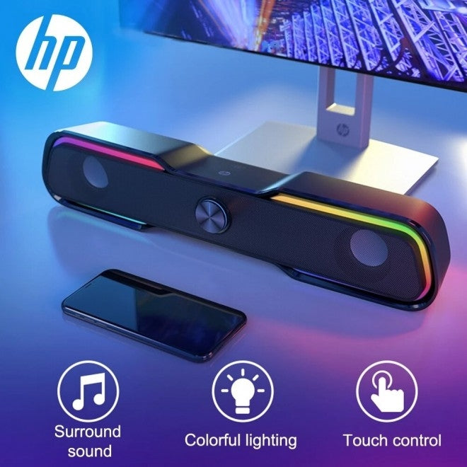 HP DHE-6002 Wired Soundbar RGB Light Multimedia Speaker