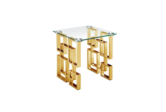 Royale Gold Side Table - Clear Glass