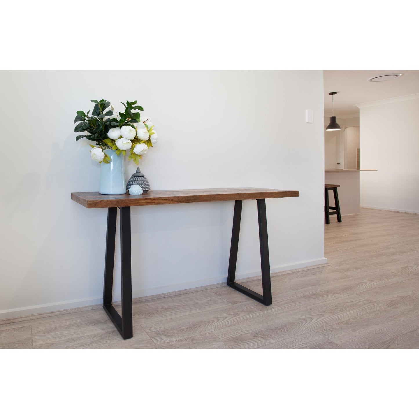 Begonia Console Table 140cm Live Edge Solid Mango Wood Unique Furniture -Natural