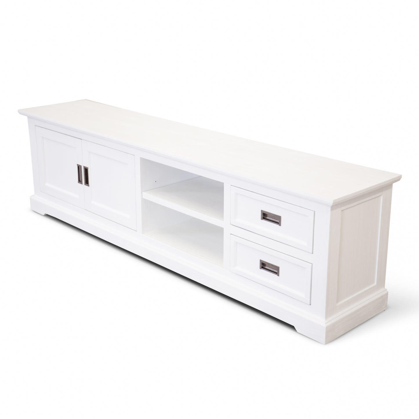 Laelia ETU Entertainment TV Unit 220cm 2 Door Solid Acacia Wood Coastal - White