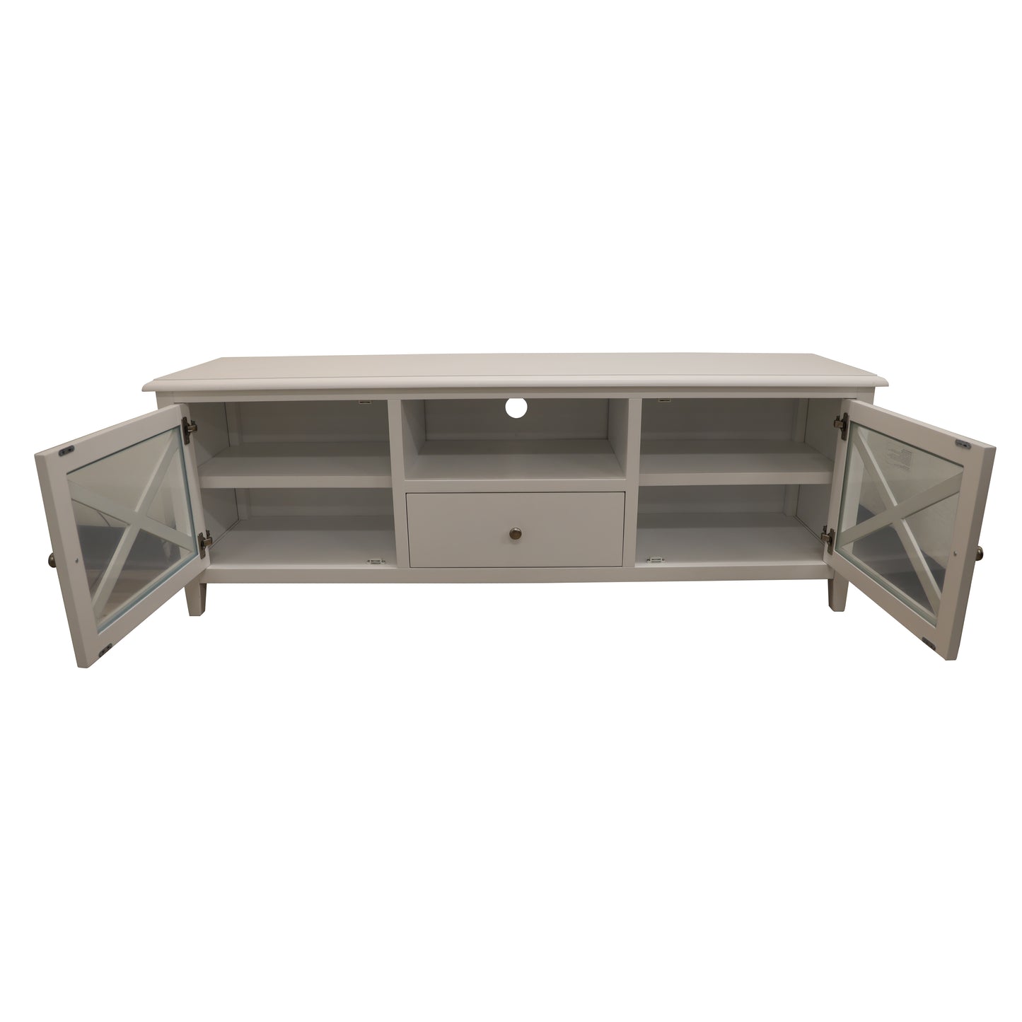 Daisy ETU Entertainment TV Unit 210cm Solid Acacia Wood Hampton - White