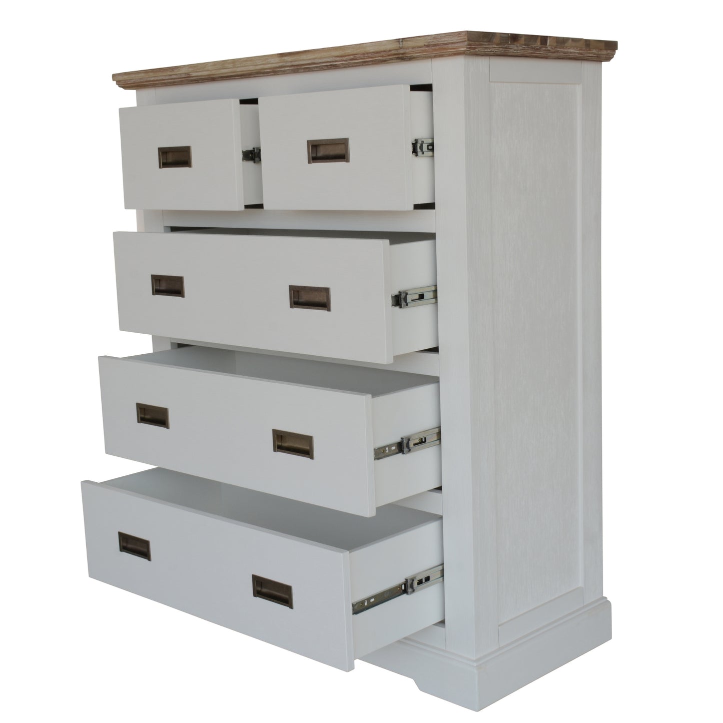 Fiona Tallboy 5 Chest of Drawers Bed Storage Cabinet Stand White Grey