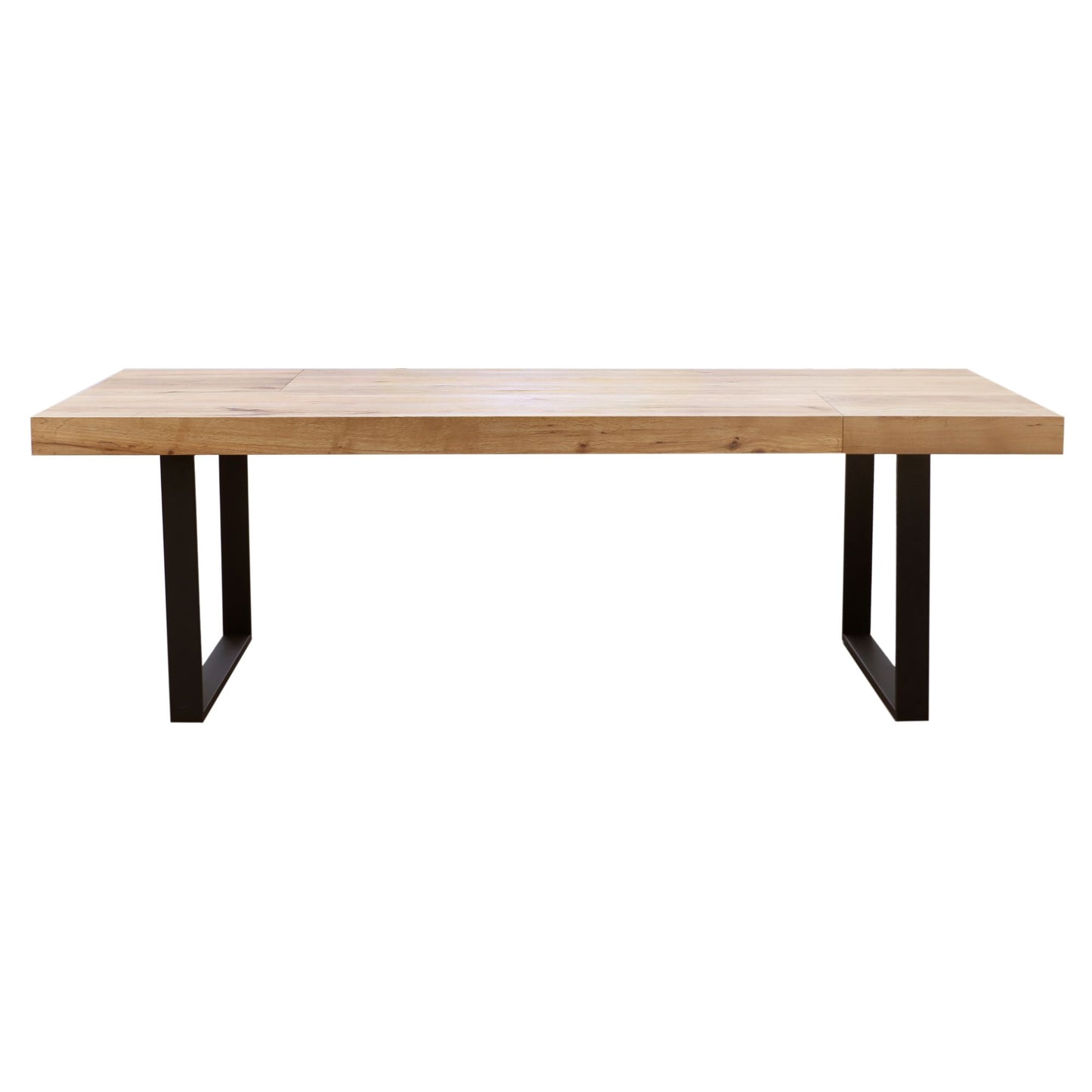 Ethan Dining Table 240cm Veneer Solid Oak Top Metal Leg - Natural