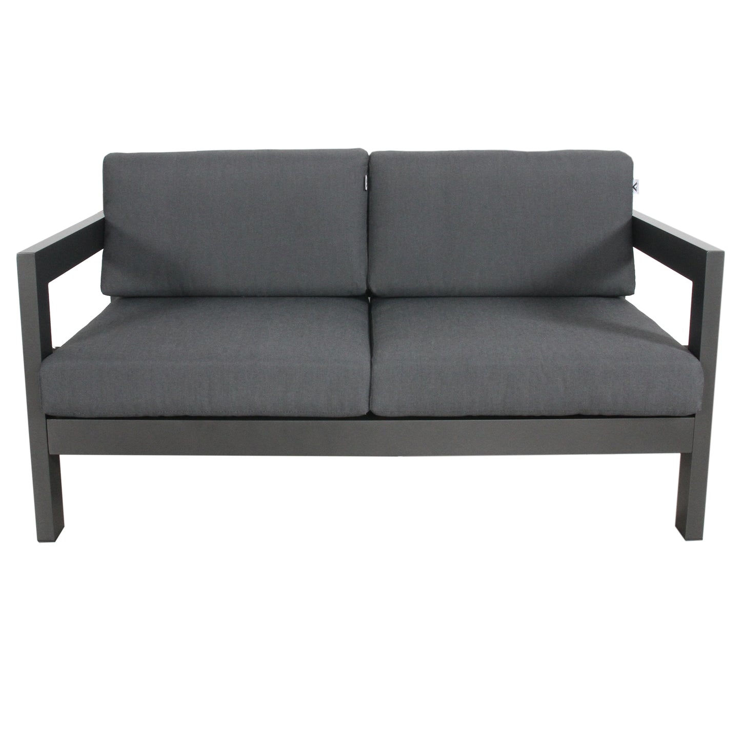 Outie 2 Seater Outdoor Sofa Lounge Aluminium Frame Charcoal