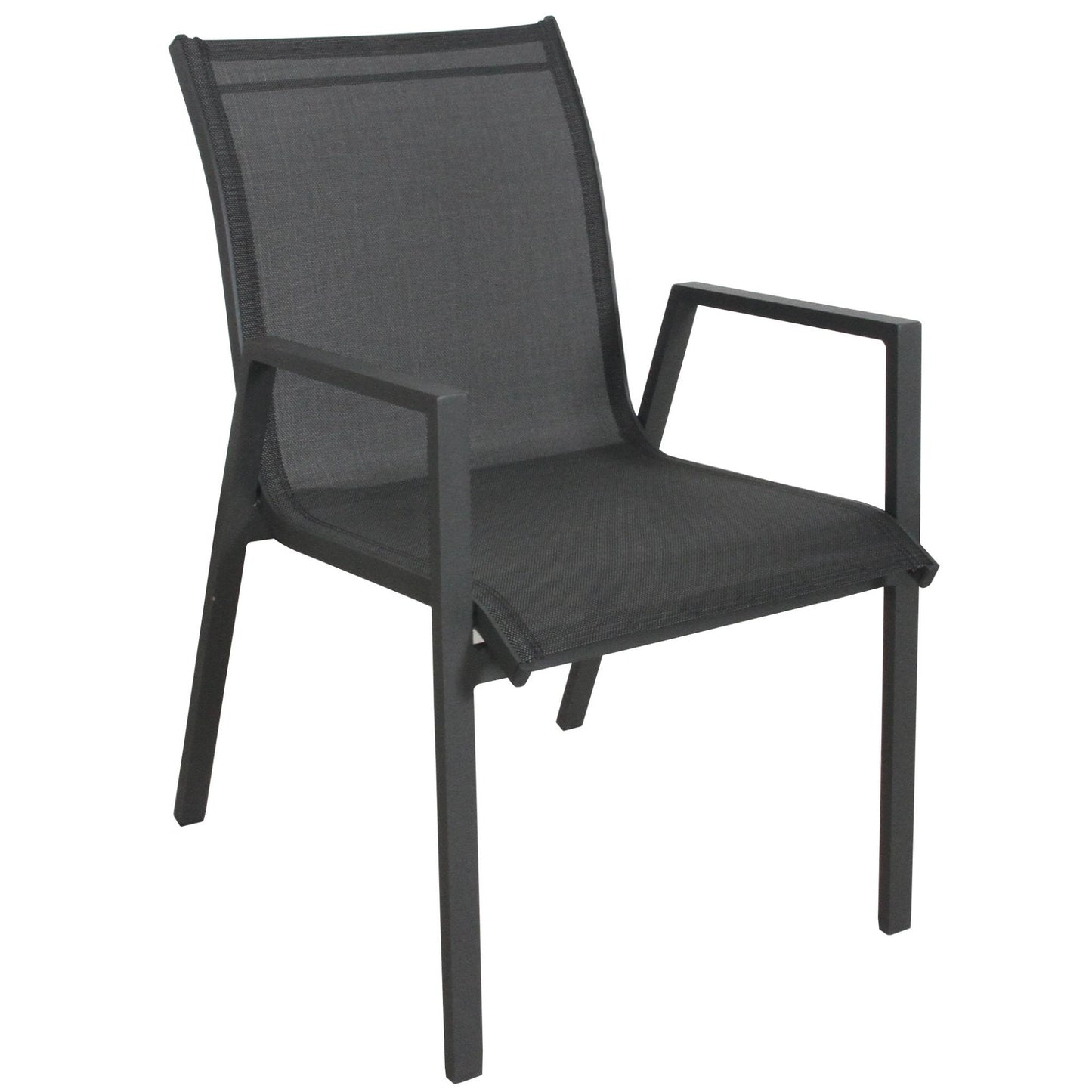 Iberia 6pc Set Aluminium Outdoor Dining Table Chair Charcoal