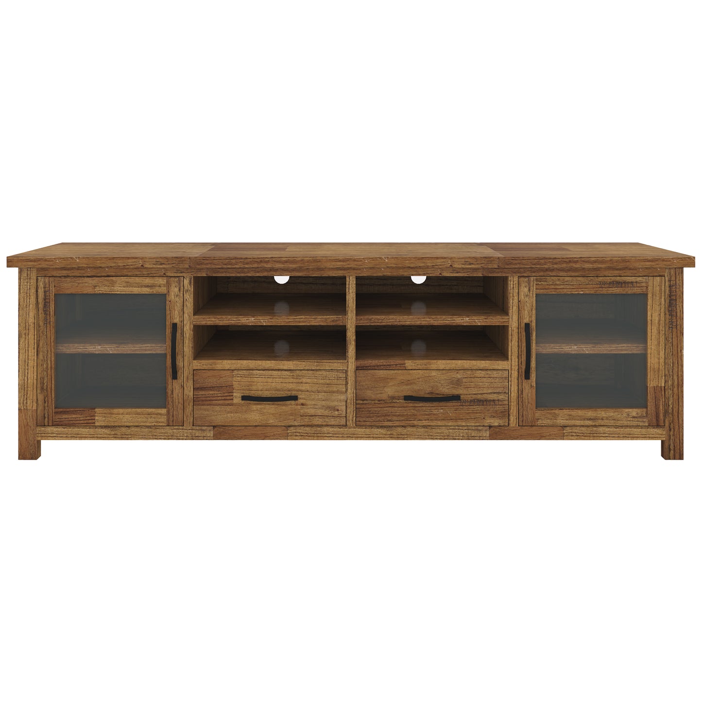 Birdsville ETU Entertainment TV Unit 223cm 2 Door 2 Drawer Mt Ash Wood - Brown