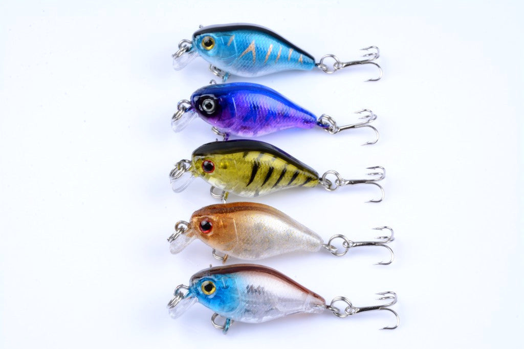 5x 4.3cm Popper Crank Bait Fishing Lure Lures Surface Tackle Saltwater