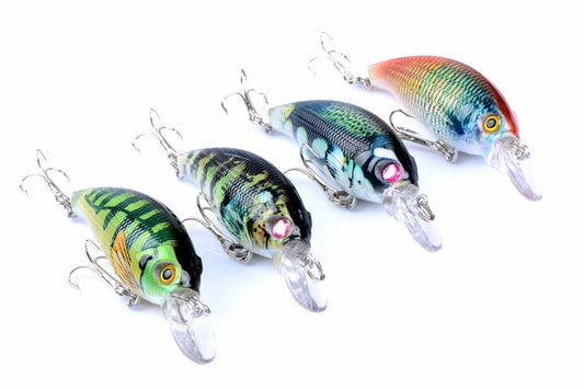 4x 7.5cm Popper Crank Bait Fishing Lure Lures Surface Tackle Saltwater