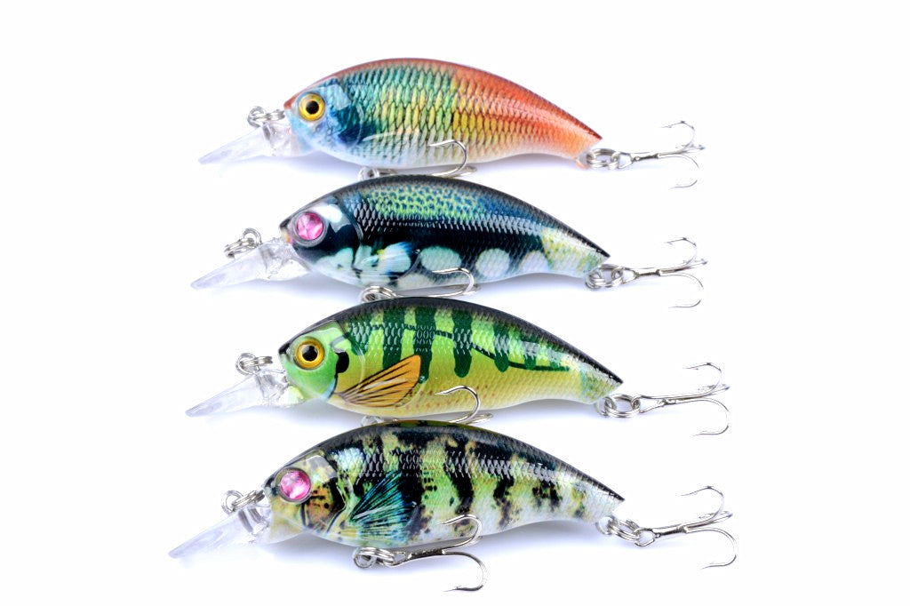 4x 7.5cm Popper Crank Bait Fishing Lure Lures Surface Tackle Saltwater