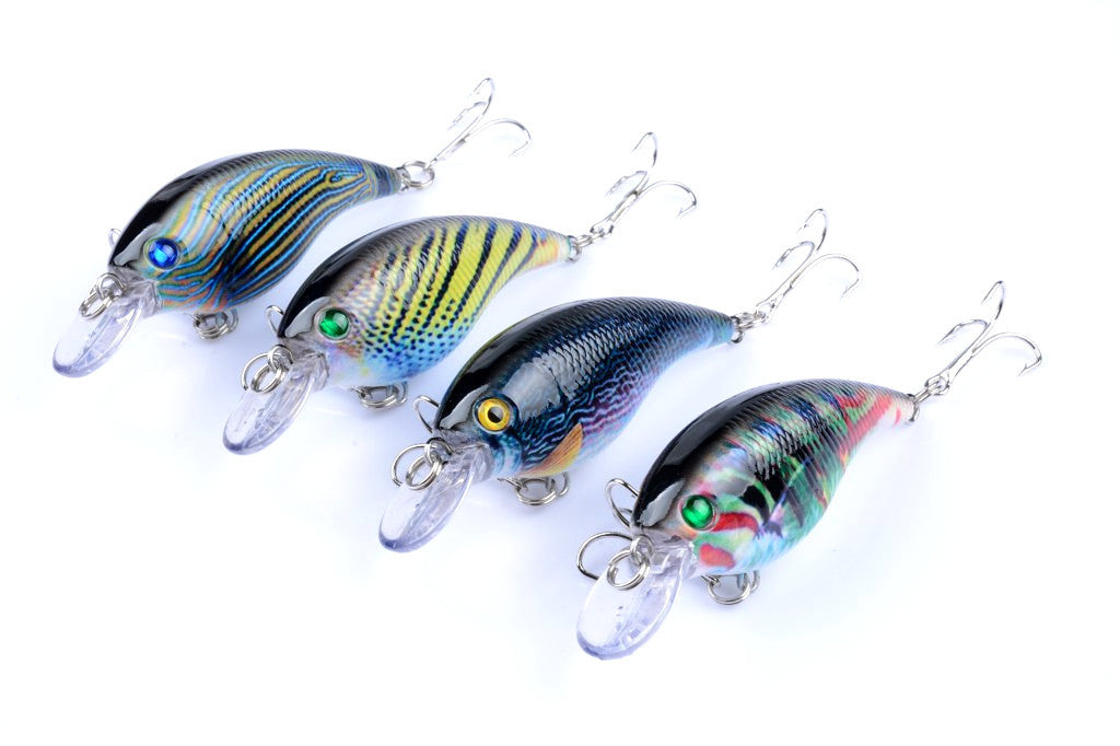 4x 7.5cm Popper Crank Bait Fishing Lure Lures Surface Tackle Saltwater